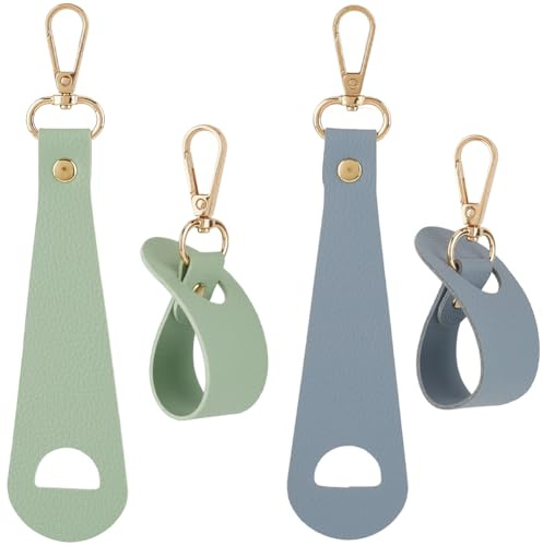 GORGECRAFT 4 clip para Sujetar Sombreros de Piel Sintética Verde Y Azul Multifuncional Portátil para Bolso Mochila Equipaje Gorras con Cierre Giratorio de Aleación Dorada para Viajes Y Accesorios Al A