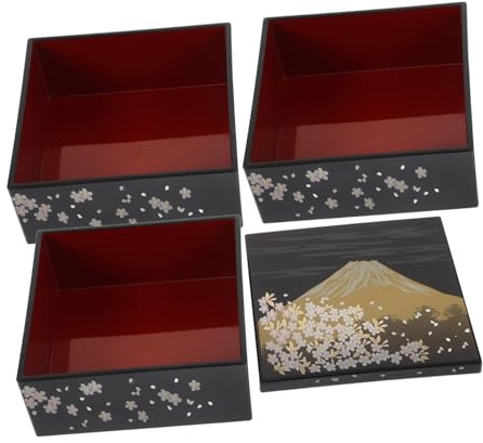 Holibanna Japanese Sushi Case Meal Prep Containers Lids Traditional Bento Case for Lunch