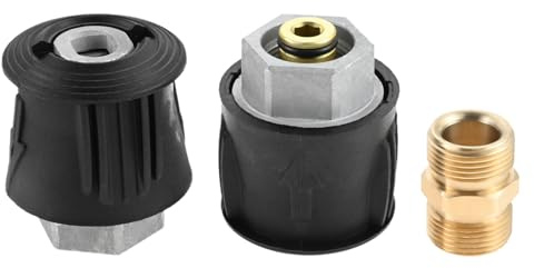 Hicello 2-Pack High Pressure Washer Quick-Fitting Pipe Coupling union A Connector M22-14mm for Karcher Hose, M22 Male to Male Coupler, Pressure Washer Hose Fittings compatible with Karcher