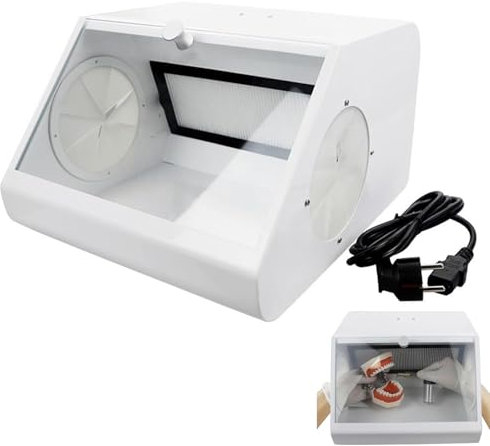 CHANGLKJ Aspiratore di Polvere da Banco per Sabbiatura, Cabina di Sabbiatura con Doppia Aspirazione E 12 Luci a LED, Ampio Spazio Interno E Potente Aspirazione, per Pulizia E Rimozione della Ruggine
