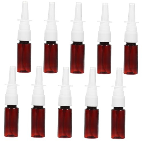 HEALEEP Flacons Pulvérisateurs Vides en Plastique Réutilisables 15ml Lot de 10 Marron Brume Fine Protection Claire pour Usage Maison et Extérieur