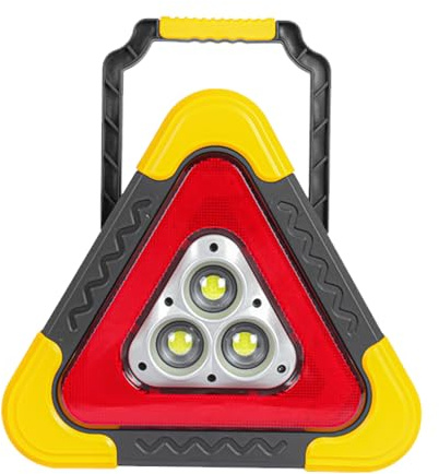 Luci a Triangolo - Lampada Triangolare a Energia Solare, Avvertimento a LED a Doppia Funzione E Luce di Lavoro | 2 -in - 1 Triangolo di Emergenza Solare con 4 modalità, Segnali di Sicurezza L