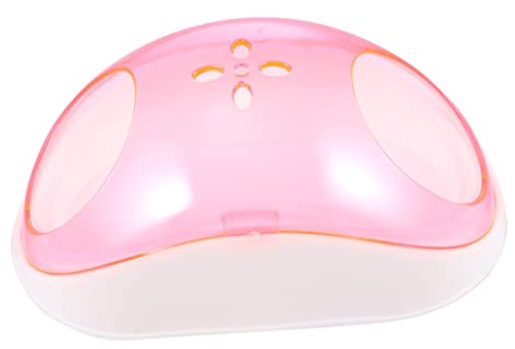 VERDANVERSE Smådjurs Sandbad med Plastbadkar för Hamster och Chinchilla Halvgenomskinligt Badrum för Stresslindring och Pälsrengöring Bärbar och Design Rosa Slumpmässig Färg