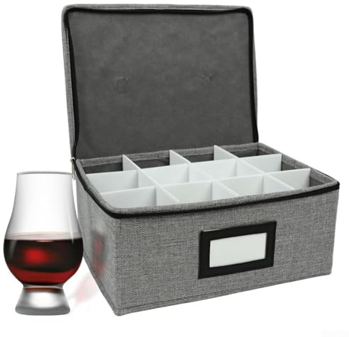 Caja de almacenamiento para copas de vino con 12 divisores, tela Oxford antiarañazos para whisky, vino, caja de almacenamiento para camping, viajes