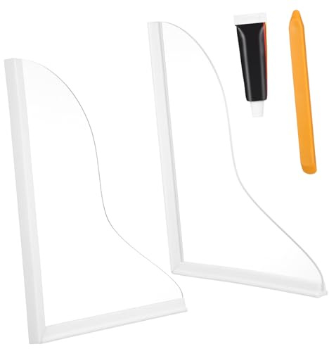 FIXOSHEE 2 Stück Transparenter Acryl Spritzschutz Mit Silikon Für Badewanne Und Waschbecken Eckschutz Ohne Bohren Wasserabweiser Bad Küchenspüle