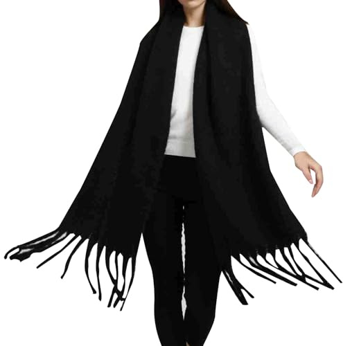 Cocila Popular Thickened Warm Scarf With Tassel Shawl For Women Écharpe Châle D'Hiver Grosse Echarpe Longue Femme Blanche Allée Du Foulard Rouge Blanc Bleu Rose Noire Chaude Noel Hiver Fushia
