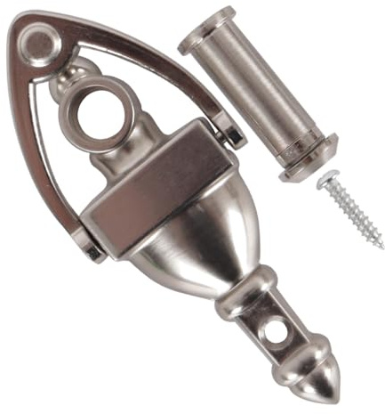 DUZEPA Door Knocker with 180 Degree Peephole Viewer Zinc Die-Cast Front Security Knocker with Integrated Door Viewer 102mm Height Satin Nickel