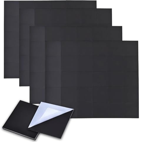 Culinavog 120 Piezas Imanes Adhesivos, Iman Adhesivo de 20 x 20 mm, Papel Magnetico Cuadrados, Laminas Magneticas con Respaldo Adhesivo Despegable, Lamina Magnetica para Manualidades y Fotos - Negro