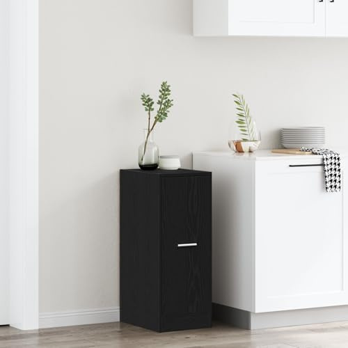 SKTQYQO Armadio da Farmacia in Rovere Nero 40x41x77,5 cm in Legno Ingegnerizzato, Mobile da Archiviazione Minimalista con Ripiani Regolabili per Ufficio e Soggiorno, Design Moderno