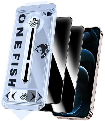 OneFish for iPhone 11 Pro Max/XsMax Privacy Screen Protector Case Friendly Easy Installation Auto-Dust Removal Bubble Free, Anti Fingerprint,Anti-Scratch HD Clear 2 Pack