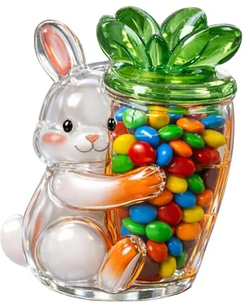 Generico Biscottiera Coniglietto Pasquale | Festivo Per Coniglio, Grande Da 25 Cm – | Simpatico ABS Per Biscotti, Noci E Caramelle, Decorazioni Multiuso Per Le Vacanze In Cucina, Ufficio
