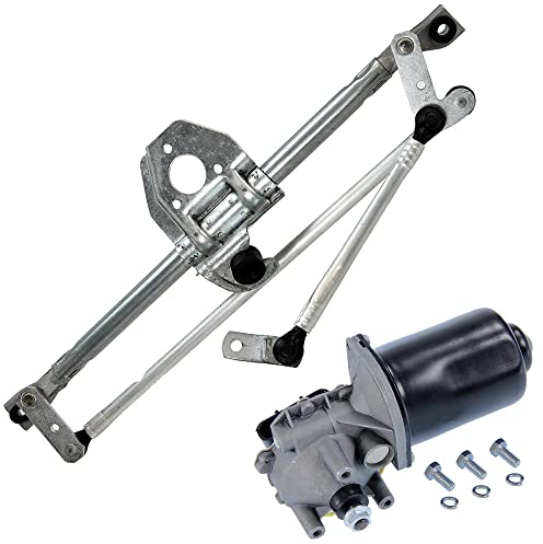 BESTPRICE Motor limpiaparabrisas 12v delantero + varillaje limpiaparabrisas, motor limpiaparabrisas Compatible con OPEL CORSA C (X01),CORSA C Box/Hatchback (X01),TIGRA TwinTop (X04)
