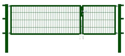 Alberts 646592 Doppeltor Flexo mit Zubehör | verschiedene Breiten und Höhen | grün | Breite 100 + 200 cm | Höhe 80 cm