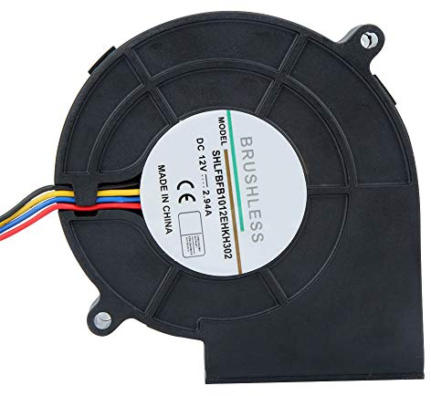 Ventilateur radial 12V DC sans brosse, ventilateur à double roulement à billes ventilateur de refroidissement ventilateur Turbo ventilateur centrifuge avec 4 broches, 97 * 94 * 33mm