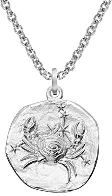 trendor Sternzeichen Krebs mit Halskette 925 Silber Ø 16 mm 08441-07 | Tierkreiszeichen Anhänger Sterlingsilber für Damen, Herren oder Kinder,