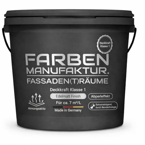 Farben Manufaktur Fassadenfarbe mit Glitzer Hausfarbe Sockelfarbe Silikonharzfarbe Glitzerfarbe 1,2,5L, Farbe: 7016 Anthrazitgrau, Größe: 2L