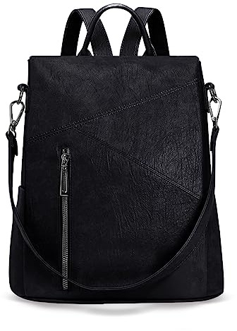 HUA ANGEL Moda Zaino Convertibile Borsa a Tracolla 2 In 1 Donna Antifurto Zainetto della Signora Impermeabile PU Pelle Zaino Leggero per Scuola Shopping Bicicletta da Viaggio Nella Vita Quotidiana