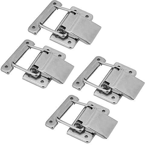 4Pcs Stainless Steel Hardware Cabinet Case Spring Loaded Latch Catch Toggle Hasp Cabinet Furniture Latches