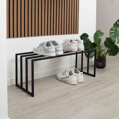 Homemetall Schuhregal aus Metall, Standschuhregal zur Aufbewahrung von Schuhen | minimalistisches Schuhregal für den Eingangsbereich