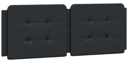vidaXL Kissen für Kopfteil Zadar, Wandpolster Polsterpaneel Bettkopfteil, Rückenkissen Polsterkopfteil Wandkissen Schlafzimmer, Schwarz 120cm Kunstleder
