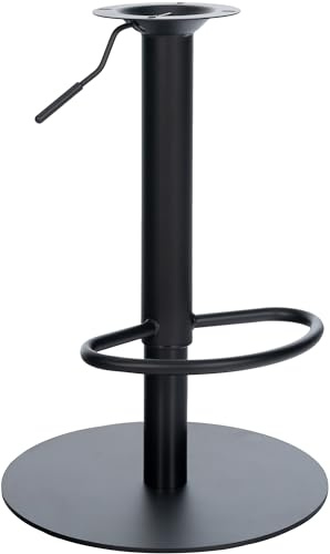 CLP Ersatzgestell Barhocker belastbar bis 150 kg, Gestell Metall drehbar 360°, stufenlos höhenverstellbar, mit Fußstütze, 10 x 10 cm Lochabstand | Farbe schwarz
