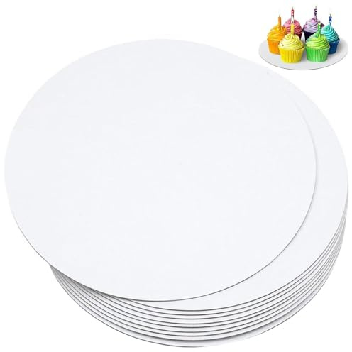 Glixoft 10 Pezzi Sottotorta Rotondi Base in Cartone per Torta Rotonda Bianca Piatto per Torta USA E Getta 20 Cm per L'esposizione di Torte, Pizza, Pane, Dessert