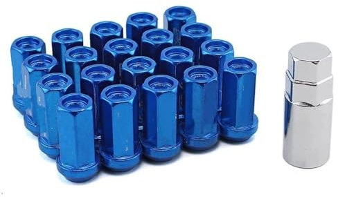 WTIXCRQ Radbolzen Radschraube Kompatibel Mit Toyota Radmuttern M12x1,5 Auto-Tuning-Lock-Radmuttern 42mm Radschrauben Radmuttern 20St(Blue)