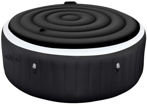 Vniyors Aufblasbare Whirlpool-Abdeckung, 120 cm, Anti-Luftleckage, verdickter Ersatz, rund, schwarz