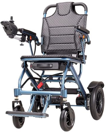 ByteTecpeak D04 Foldable Electric Wheelchair for Adults with Removable 10Ah Lithium Battery, 500W Motor, 20km Range, 150kg Capacity, Lightweight Aluminium Powerchair-Travel & Airplane Approved