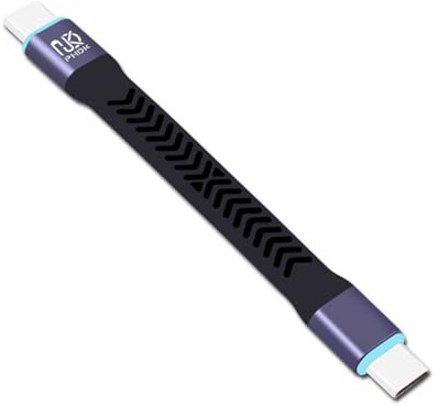 MHADBKH 10CM corto USB TypeC Cable de Datos 20Gbps Transferencia de Datos Rápida Alta Velocidad Suave Cable de Carga Aluminio+Niquelado