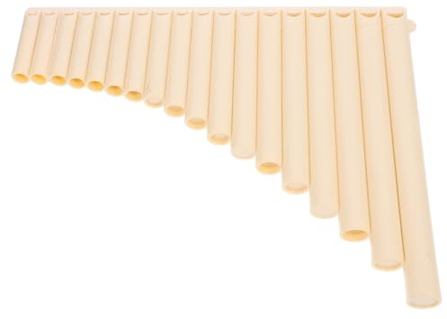 Abaodam Professionelle 18-zoll Panflöte aus Langlebigem Harz Tragbares Blasinstrument für Anfänger Kognitives Lernspielzeug Geschenk in Beige