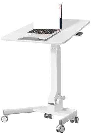Beistelltisch Mit Rollen Klappbarer mobiler Stehpult, kippbarer, rollender Stehpult, höhenverstellbarer tragbarer Laptop-Schreibtisch auf Rollen