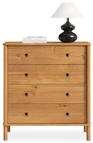 IDIMEX Kommode APOANA mit 4 Schubladen, aus Massivholz Eiche Finish - Holzkommode skandinavisch, Schubladenschrank mit Stauraum, Schlafzimmerkommode im Landhausstil