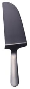JHDDIA Stainless Steel Triangles Pie Server Cutting Lasagne Edge Serrated Pizza Server Transfer Pastry Wider Handle Cake Knife Kitchen Bakery Tools Picnic(1pcs,Black)