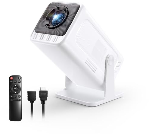 Mini Projector with WiFi and Bluetooth, Native 1080P Portable Outdoor Movie Projector, 4K Supported, Compatible with Smartphone/TV Stick/HDMI/USB/PS5, for Home Theater, Bedroom, Outdoor
