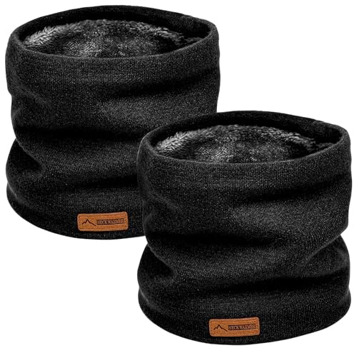 Gucass 2 Stück Schlauchschal Herren Winter, Halsschlauch Herren Ski, Verdickte Fleece Futter Halswärmer Halstuch Loop Schal, Unisex Loop Neck Gaiter Rundschal für Fahrrad Motorrad Skifahren Outdoor
