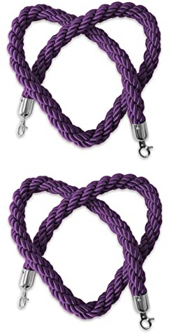 KRXSOBNV, Barrière de Corde de Chanvre tressée de 2 pièces, Cordes de poteaux d'entrée de VIP d'entreprise for l'école/concessionnaire de Voiture/Banque/Hall d'hôtel/,Cordes de Garde-Corps(3.5M/11.4F