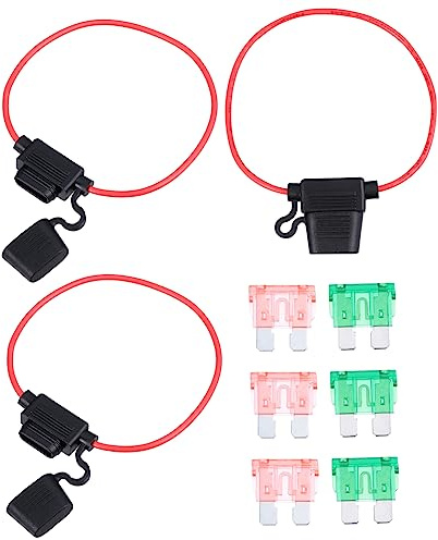 Alipis 3 Piezas Soporte de Fusible Inline Prueba de Agua con Fusibles de Accesorios Prácticos para Coches
