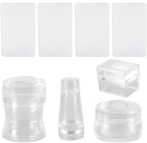 4 Un Chiodo In Silicone Arte Artistico Con Raschiatori Doppi Disegni Trasparenti Per Le Unghie Creative Stili Manicure In Unghie Silicone Stamper