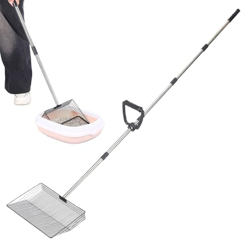 Pala para Gallinero | Tamizador de Lecho Antiadherente - Herramienta Extensible De Tamizado para Lecho De Gallinas para Conejo, Aves De Corral, Perro, Caballo, Gato Y Granja De