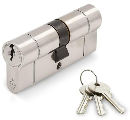 IRONWORX® Spectre Nickel Double Euro Cylinder Door Lock (Key Both Sides) 40mm / 50mm (90mm) | TS007 BSI 1 Star, Police Approved, High-Security | Anti-Snap, Anti-Bump, Anti-Pick, Anti-Drill | 3X Keys