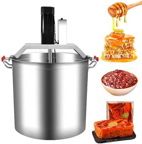 Mélangeur De Confiture Automatique Malaxeur Commercial 40/80/140L Avec Grattoir À 4 Lames Vitesse Réglable Fonction De Chauffage En Acier Inoxydable Pour Assaisonnement Marmite Chaude