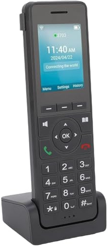 Oiqippnbv Telefono Cordless di Rete con Schermo A Colori da 2,4 Pollici, Telefono da Tavolo VoIP Dual SIM con WiFi BT per Comunicazioni tra Casa e Ufficio