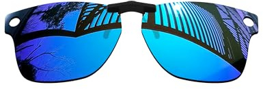 MYCOURAG UV Protection Polarized Clip-On Lenses for Ray-Ban Meta Wayfarer RW4006 & RW4012 (50-22) Smart Glasses Frame - Ice Blue Mirror Coated Polarized