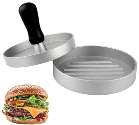Burgerpresse edelstahl, 1 Stück, Profi Burger Pattie Presse, Hochwertige Fleischpresse zum einfachen Formen von Burgerpatties, Handy & Easy to Clean