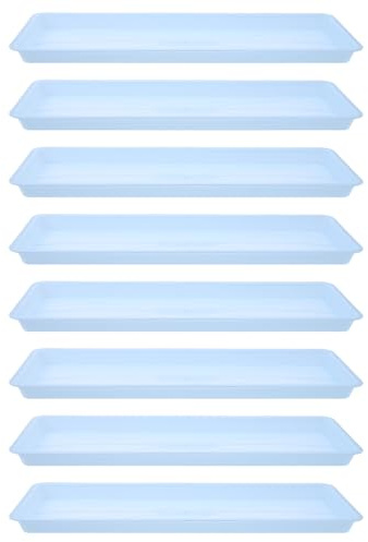 ifundom Set 8 Pezzi Vassoi Rettangolari in Plastica per Vasi da Fiori Piattini Raccogli Acqua Impermeabili 45X165 CM per Giardinaggio Interno ed Esterno Resistenti e Facili da Pulire