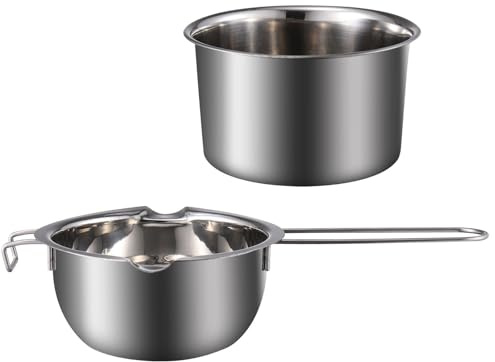 SEWACC Olla Baño María 600ml de Acero Inoxidable para Derretir Chocolate para Fundir Mantequilla y Dulces en Cocina y Hogar
