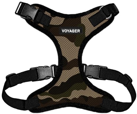 Voyager Step-In Lock Pet Harness – Allwetter-Mesh Verstellbares Step-in-Geschirr für Katzen und Hunde von Best Pet Supplies – Armee/Schwarzer Rand, XS