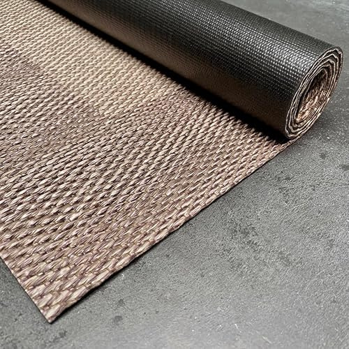 Alfombra vinílica Premium de tejido trenzado de alta gama Marrón 160x230 cm | Antideslizante impermeable lavable extraplana resistente antialérgica para interior exterior cocina salón pasillo StoresDeco