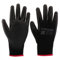 Straame Pack of 12 or 24 Black Safety Work Gloves, Outdoors PU and Nylon Non-Slip Work Handling Gloves, Good Dexterity Firm Grip Protective Working Gloves Size (Pack of 12 Pair's, S)